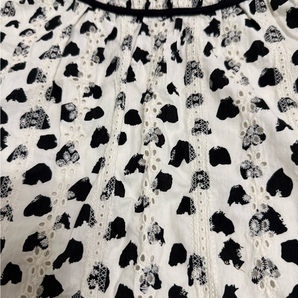 Boutique Voy White and Black Heart Print Dress Sz. M - Picture 3 of 4